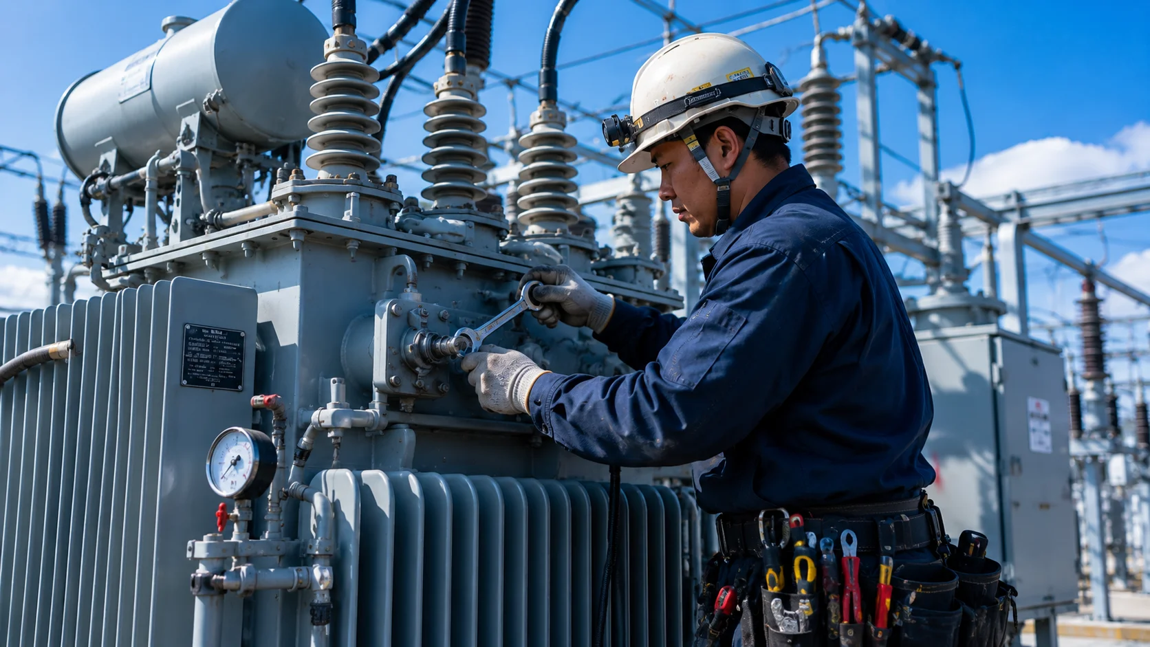 配線図を確認する電気工事スタッフ